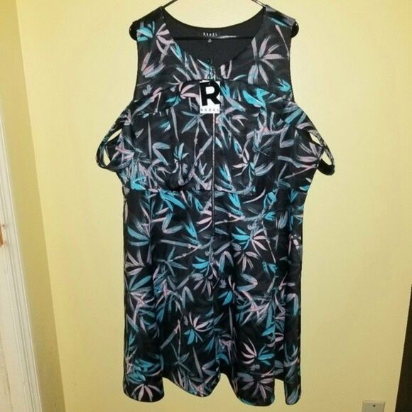 New Rebel Wilson Cold Shoulder Tropical Dress 3X - Picture 3 of 13